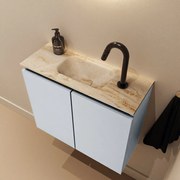 Mondiaz Ture DLux toiletmeubel 60cm clay met wastafel frappe midden met kraangat