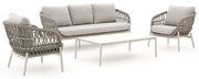 Stoel-bank loungeset Bellagio  | 5 personen | Loungeset Beige/Wit | Aluminium | Kees Smit Tuinmeubelen
