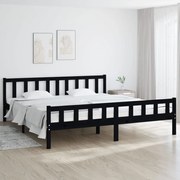 vidaXL Bedframe massief hout zwart 160x200 cm