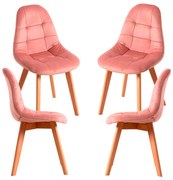 Set 4 Kelen Fluwelen Stoelen
