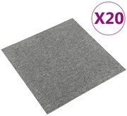 vidaXL Tapijttegels 20 st 5 m² 50x50 cm grijs