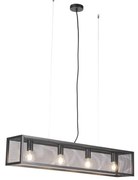 Smart industriële hanglamp zwart incl. 4 WiFi A60 - Cage Wire