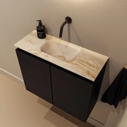 Mondiaz Ture DLux toiletmeubel 60cm urban met wastafel frappe midden zonder kraangat