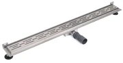 BRAUER Douchegoot - muurflens - 100x7x6.7cm - ondiep - zijuitloop - RVS DR-SRFW100NG
