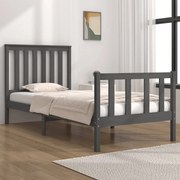 vidaXL Bedframe massief grenenhout grijs 75x190 cm 2FT6 small single