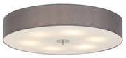 Stoffen Landelijke plafondlamp grijs 70 cm - Drum Modern, Landelijk / Rustiek E27 rond Binnenverlichting Lamp