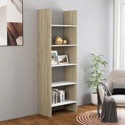 vidaXL Boekenkast 60x35x180 cm spaanplaat wit en sonoma eikenkleurig