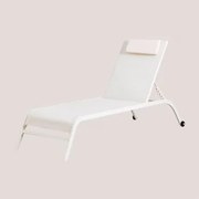 Verstelbare Ligstoel Met Kussen Therys Gardenia Wit - Sklum