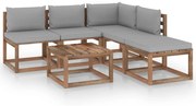 vidaXL 6-delige Loungeset pallet met kussens geïmpregneerd grenenhout