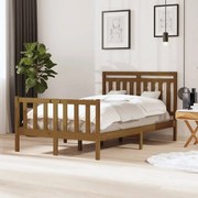 vidaXL Bedframe massief hout honingbruin 120x190 cm 4FT Small Double