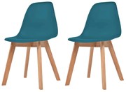 vidaXL Eetkamerstoelen 2 st kunststof turquoise