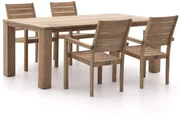 ROUGH-S/ROUGH-X 200cm dining tuinset 5-delig stapelbaar
