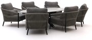 Bellagio Mineo/Induno Ellips 240cm low dining tuinset 7-delig