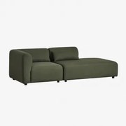 Fogler 2-delige Modulaire Hoekbank Met Chaise Longue Rechts Chenille Groen – Salie - Sklum