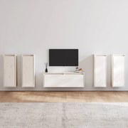 vidaXL Tv-meubelen 5 st massief grenenhout wit