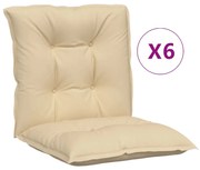 vidaXL Tuinstoelkussens 6 st 100x50x7 cm beige