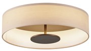 Stoffen Moderne plafondlamp wit met bronzen binnenkant incl. LED 3-staps dimbaar - Bredow Modern Scandinavisch rond Binnenverlichting Lamp