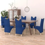 vidaXL Eetkamerstoelen 6 st stof blauw