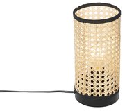 Landelijke tafellamp rotan met zwart - Kata