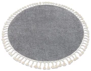 Tapijt BERBER 9000 ROND grijskleuring helder ,rand ,  Barber , marokkaanse shaggy