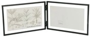 Fotolijstje tweeluik, metaal, zwart, 2x 15 x 10 cm