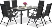 Verona polywood aluminium tuinmeubelen voor 6 personen Garden Point zwart