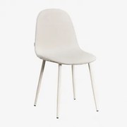 Gestoffeerde Eetkamerstoel Glamm Beige – Crème & Bouclé Wit & Bouclé - Sklum