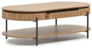 Kave Home Licia Salontafel Met Lade Massief Acacia Hout - 65 X 130cm.