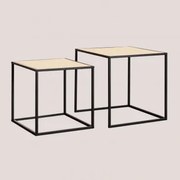 Daek Rotan Nesttafels Zwart - Sklum