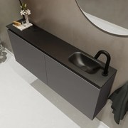 Mondiaz Ture 120cm toiletmeubel dark grey met wastafel urban rechts 1 kraangat