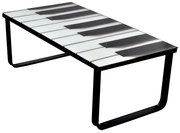 vidaXL Salontafel met piano-print glazen tafelblad