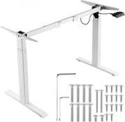 VEVOR Bureauframe, verstelbaar van 70-117 cm in hoogte en 95-158 cm in lengte, elektrisch bureauframe voor computerbureaus, ergonomische doe-het-zelf werkplekbasis voor thuiskantoor (alleen wit frame)