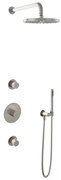 Hotbath Buddy IBS Regendoucheset - 35cm wandarm - 25cm ronde hoofddouche - staafhanddouche - geborsteld nikkel IBS1GN4