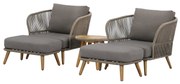 Volterra lounge balkonset 5-delig licht bruin wicker