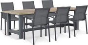 Tuinset 6 personen 260 cm Aluminium Grijs Lifestyle Garden Furniture Timo/San