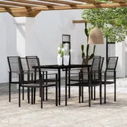 vidaXL 7-delige Tuinset zwart