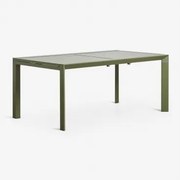 Rectangulaire Uitschuifbare Aluminium Tuintafel 180-240x100 Cm Starmi Groen – Intens Olijf - Sklum