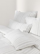 Gewassen linnen dekbedovertrek Telma met strepen