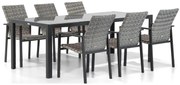 Tuinset 6 personen 210 cm Wicker Grijs Lifestyle Garden Furniture Upton/Mondello