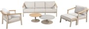 Olivia stoel bank loungeset 6 delig latte aluminium Taste 4SO