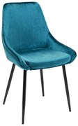 Kare Design East Side Eetkamerstoel Blauwgroen Fluweel