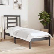 vidaXL Bedframe massief hout grijs 75x190 cm 2FT6 Small Single