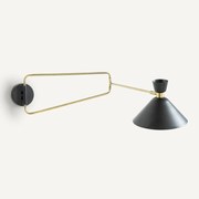 Scharnierende wandlamp in verouderde messing, Zoticus