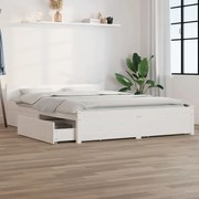 vidaXL Bedframe met lades wit 135x190 cm 4FT6 Double