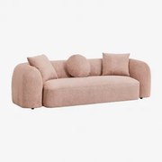 3-zitsbank In Coco Chenille Stof Chenille Roze – Kwarts - Sklum