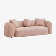 3-zitsbank In Coco Chenille Stof Chenille Roze – Kwarts - Sklum