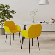 vidaXL Eetkamerstoelen 2 st fluweel geel