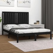 vidaXL Bedframe massief hout zwart 120x190 cm 4FT Small Double