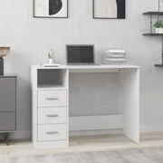 vidaXL Bureau met lades 102x50x76 cm bewerkt hout wit