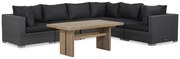 Dining Loungeset 6 personen Wicker Zwart  Garden Collections Toronto/Brighton